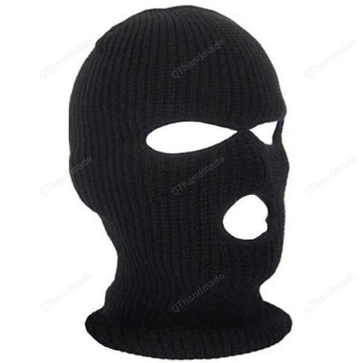 Full Face Cover Ski Mask Beanie Hat/Winter Hat/3 Holes Balaclava Army Tactical CS Windproof Knit Beanies Bonnet Winter Warm/Crochet Hat