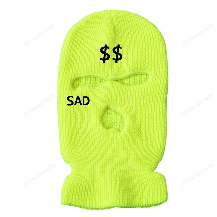 Limited Embroidery Money Sad Ski Mask/3 Hole Knit Hat Face Cover Balaclava Full Face Mask/Outdoor Sports Party Beanies Caps/Beanie hat