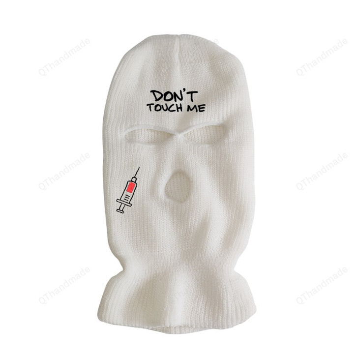 Limited Embroidery Don't Touch Me Ski Mask/3 Hole Knit Hat Face Cover Balaclava Full Face Mask/Outdoor Sports Party Beanies Caps/Beanie hat