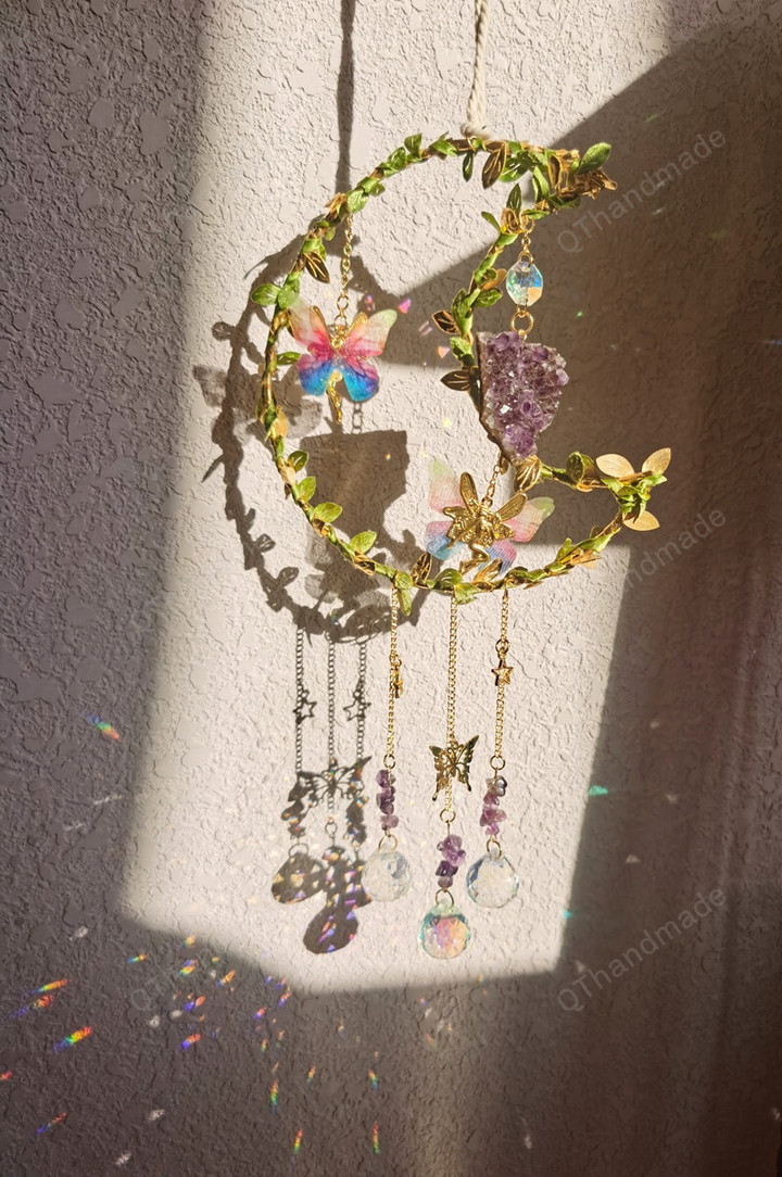 Rainbow Butterfly Faires Amythest SUNCATCHER Rainbow Maker| Mini Suncatcher | Wall Hanger | Boho Decor | Gifts