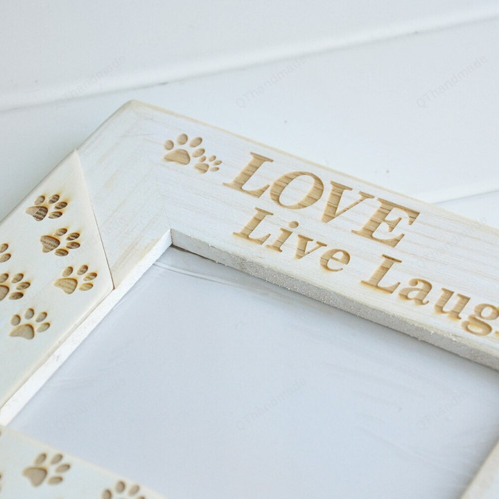 Personalize Pet Memorial Frame /Pet Loss Frame/ Wood Engraved Frame/ Dog Paws Frame