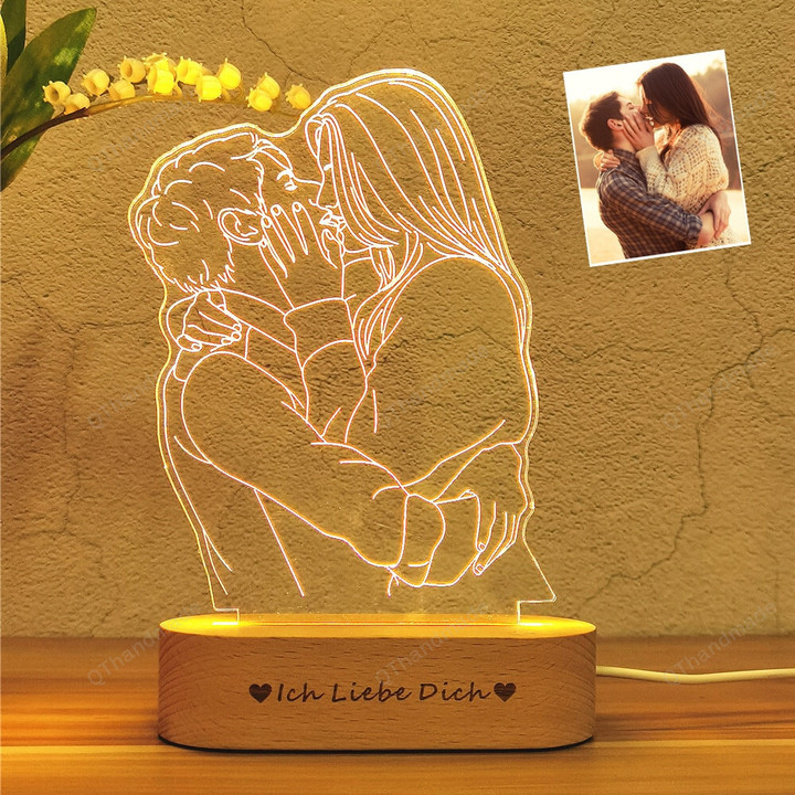 Personalized Custom Photo 3D Lamp /Customized Text Bedroom Night Light/ Wedding Anniversary Gift/ Birthday Gift/ Mother's Father's Day Gift