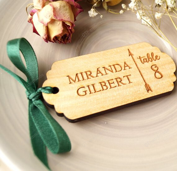 Personalized Wedding Tag,Engraved Rustic Gift Tags,Custom Wooden Wedding Tags,Personalized Bridal Wedding Favor Tag