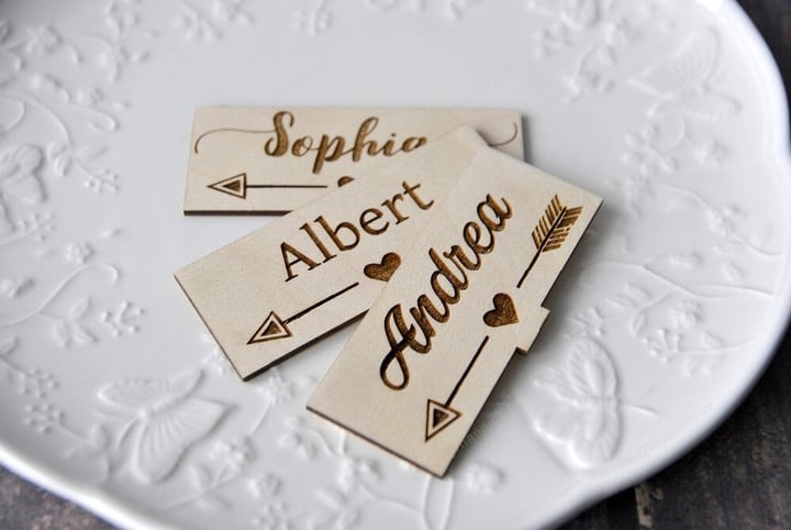 Custom Laser Cut Name sign, Place Setting Sign Dinner Party Place Card Wedding Favour Card Decoration Calligraphy Party