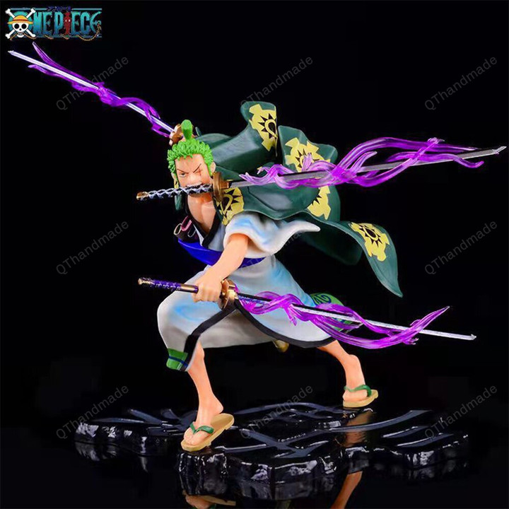 NEW One Piece Action Figure / Wano Country GK Roronoa Zoro Three Swords Skill Battle Edition / 19cm Pvc Anime Model Collection Figma