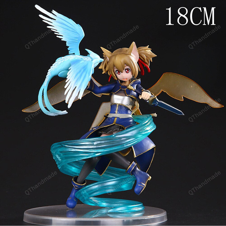 New Hot-Blooded Anime Sword Art Online Hand-Made Cute Loli Silica Cartoon Model Toys/ Desktop Decoration / Gift For Kids