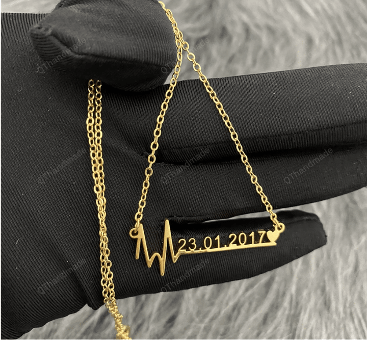 Custom Birthday Date Necklace/ Personalized Stainless Steel / Custom Wedding Anniversary Necklace/ Gold Choker/ Mother's Day Gift / Jewelry / Accessories