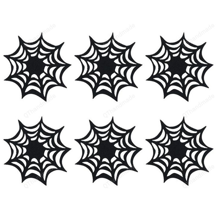2pcs Coasters Spider Web Decorative Placemats, Halloween Decor, Creative Spider Web Placemats, Halloween Gift, Party Decor Supplies