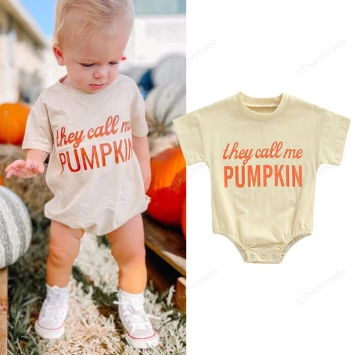 They call me pumpkin Halloween Newborn Baby Boys Girls Rompers Clothes Print Short Sleeve Romper Jumpsuits Clothing/Baby Girl/Party Dress