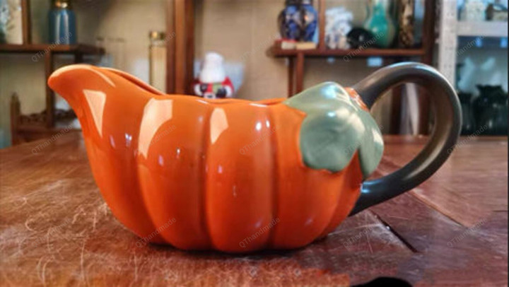 Ceramic Pumpkin Breakfast Cup Coffee Mug, Halloween Accessories, Coffee Mug Bowl, Halloween Ceramic Pumpkin Jar Mug, Mug Bowl, Halloween Mug