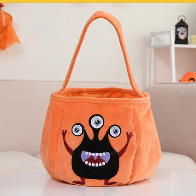 12 Styles Halloween Pumpkin Skeleton Ghost Spider Basket Party Favor Candy Storage Bag, Halloween Pumpkin Candy Gift Bag, Trick Or Treat