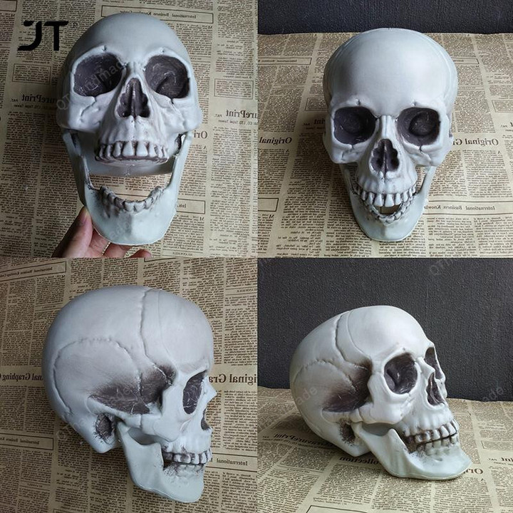 Statues Sculptures Halloween Decorations, Artificial Skull Head Model Plastic Skull Bone, Scary Horror Skeleton Party Bar Ornament