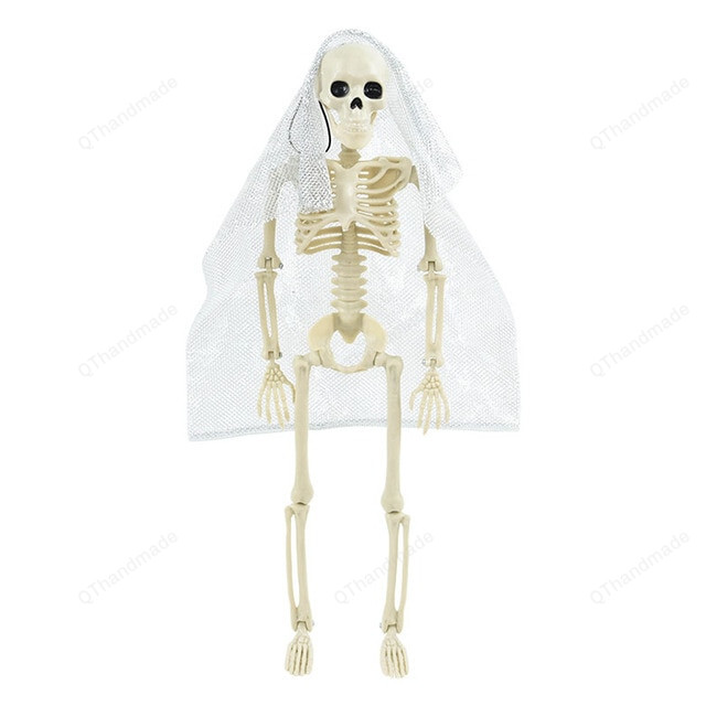 40cm Halloween Decor Simulation Human Skeleton Lifelike Skull Bones For Halloween Party Haunted House Horror Props, Halloween Decoration