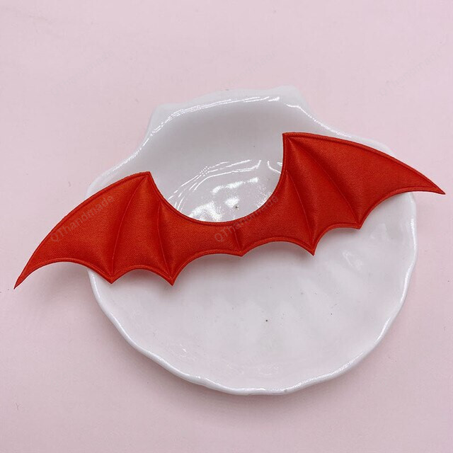 30Pcs/Lot 13.5**4CM Black Red Demon Bat Appliques For DIY Halloween Costume, Vampire Hairpin Decoration Patches