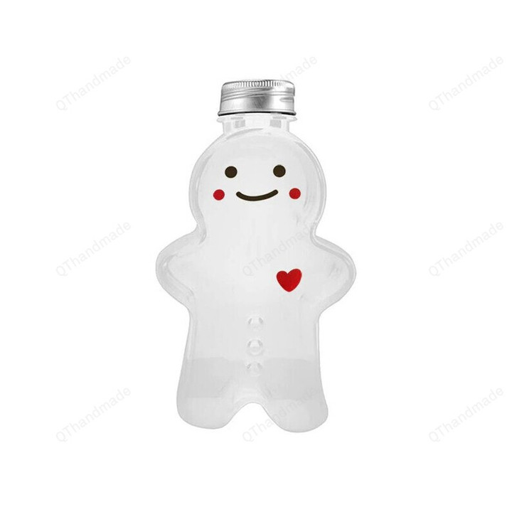 Cute Gingerbread Man Cup Portable Shaker Drink Bottle, Funny Gingerbread Kitchen Milk Tea Water Bottle, Christmas Bottle Gifts