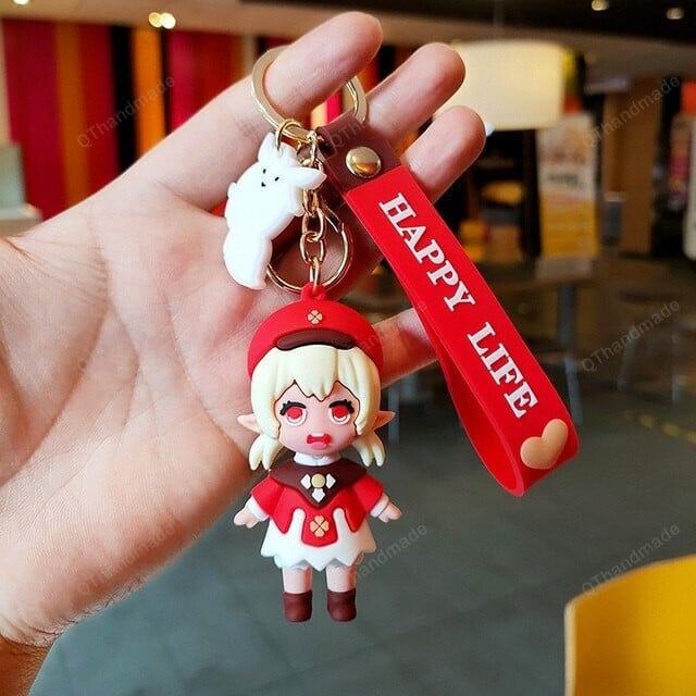 Anime Game Genshin Impact Cosplay PVC Doll Klee Lumine Amy Bell Bag Pendant Car key chains Lovely keychain Accessories Keyring
