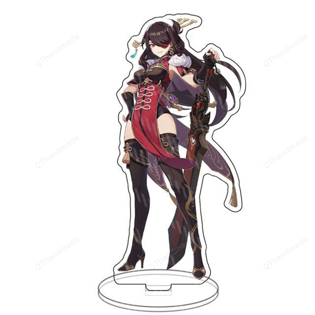 15cm Anime Genshin Impact Ayato Figure Sara Shogun Zhongli Tartaglia Diluc Stand Plate Acrylic Standing Sign Fans Gifts