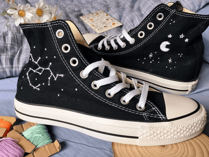 Custom Constellation Embroidery / Sagittarius Converse Shoes/ Converse Embroidery