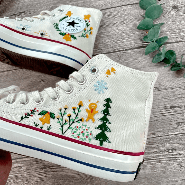 Embroidered Flowers Converse/ Converse Custom Sun Flower Embroidery/ Converse Custom Chuck Taylor 70 embroidered flowers