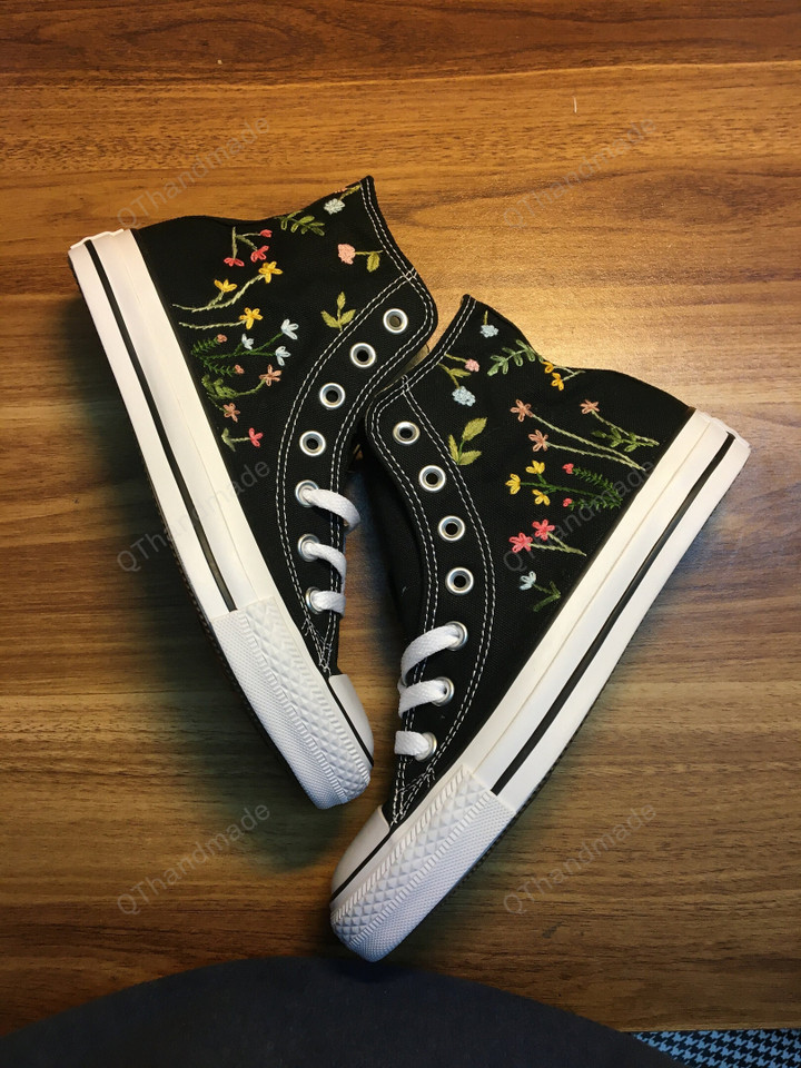 Converse Custom Small Flowers/ Embroidered Sneakers Rose Flowers/ Wedding Gifts for her