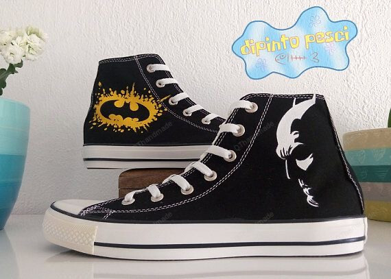 Personalized Converse Chuck Taylor Batman Paint Converse Shoes