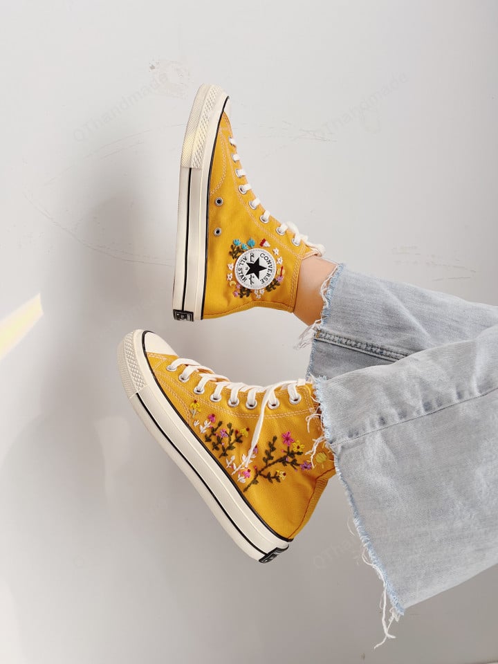 Universe Flower Embroidery Converse Chuck Taylor 1970, Embroidered Universal Converse All Star Shoes, Embroidered Converse High Top Custom, Personalized Embroidered Sneakers