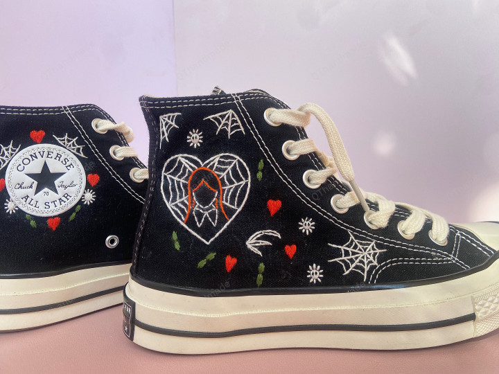 Custom Converse Shoes/ Embroidered High Top Converse Custom / Gift/ Custom Converse Chuck Taylor/ Halloween Converse Gift