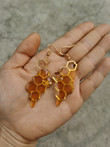3D Dripping Honeycomb Earrings/Bee Honey Hypoallergenic Earrings/Accescories Gift/Mother's Day Gift/Honey Bee Earrings