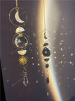 Crescent Moon Gold plated sun Suncatcher/Hanging Prism/Rainbow Maker/lightcatcher/Car charm accessories/ornaments/negative energy removal