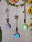 AMETHYST BUTTERFLY Gemstone suncatcher/Purple Crystal Prism Suncatcher/Rainbow maker/Home Window decor/light catcher /Hanging Crystal Prism