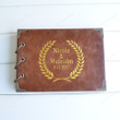 Personalized Leather Guestbook/Gold Real Foil Wedding Guest Book/Hardcover Wedding Album/Monogram Journal Gift/Wedding Gift/Couple Gift