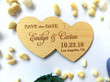 Double Heart Shape Wedding Fridge Magnets, Rustic Custom Wood Wedding Decoration, Personalized Wedding Favors