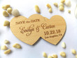 Double Heart Shape Wedding Fridge Magnets, Rustic Custom Wood Wedding Decoration, Personalized Wedding Favors