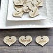 Heart Custom Wood Laser Cut Guest Names Place Setting /Personalized Wood Signs Table/ Wedding Name Cards / Calligraphy Gift Favors