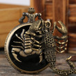 Retro Antique 3D Scorpion Bronze Quartz Pocket Watch/Necklace Watch Chain Jewelry/boyfriend gift ideas/Valentine gifts/Vintage men dad Gifts