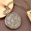 Retro Antique Cowboy Bronze Quartz Pocket Watch/Necklace Arabic Numerals Watch Chain Jewelry/Valentine gifts/Vintage men dad Gifts