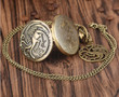 Vintage Antique Copper Bronze Dragon Pendant Quartz Pocket/Necklace Pendant Clock Chain Men Women with Accessory/Gift for Boyfriend/Gift For Dad