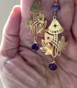 Magic Mushrooms/Amethyst quartz Earrings/Celestial Earrings/Waterfall Earrings/Witchy Earrings/Celestial Goddess/Wicca Magical Earrings