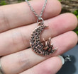 Vintage Crescent Moon Spirit Occult Pendant Witch Moon Necklace Woodland Fairy Jewelry for women/Hippy Jewelry/Fairy Necklace/Wiccan Jewelry