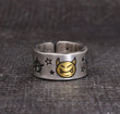 Smile Star Demon Pattern Ring Adjustable Trendy Gifts/Opening Adjustable Rings Rock Exaggerated Jewelry/Statement Ring/Boho Gothic Goth Ring