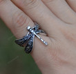 Vintage Dragonfly Finger Rings Elegant Wedding Jewelry Gothic ring/Gothic Alternative Jewelry/Dark Jewellery/Streetwear Ring, Cool Ring
