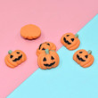20Pcs Cute Halloween Pumpkin Flatback Resin Cabochon Scrapbook, DIY Jewelry Craft Accessories, Halloween Decor Gift, Funny Pumpkin Flatback