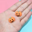 20Pcs Cute Halloween Pumpkin Flatback Resin Cabochon Scrapbook, DIY Jewelry Craft Accessories, Halloween Decor Gift, Funny Pumpkin Flatback