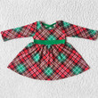 Christmas Girls Lace Red Plaid Long Sleeve Dress, Winter Red Lattice Lace Baby Girl Dress, Kids Clothing, Xmas Santa Claus Leopard Dress