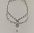 Handmade Pearls Rosary Style Necklace With Imitation White Crystal Beads Beautiful Bows and Heart-Shaped Ornaments/Choker Collar Y2K