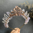Luxury Queen Raw Amethyst Crystal Crown Headband /Boho Wedding/Festival Crown/Energy Jewelry/Witch Mermaid Headband/Princess Tiara