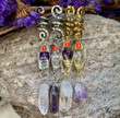 Braid Hair Ring Amethyst Hair Beads Spiral Viking Pentagram Quartz Hair Beads Witch Hair Accessories Cuff/hair twist crystal/Hair Spiral