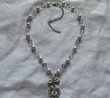 Purple & White Cross Necklace Rosary Style Necklace/Fairycore Cottage Necklace/BFF Besties Gothic Choker Collar/Renaissance jewelry