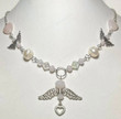 Rose Quartz Wings Necklace Pink Angel Necklace Y2k Cottage Core Pinterest Hipster Independent/Cottagecore Fairy Tale/Christmas Xmas Costume