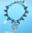 Egirl Rivet Heart Choker Laser Peach Heart Pendant Necklace Korean Aesthetic Necklace Grunge Rock Y2k Jewelry/Witchy Fairy Fairycore
